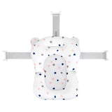 Cadita de baie pliabila, Qmini, Foldy Pro, Cu suport metalic si pernuta de baie, Cu termometru electronic, Cu dop si furtun pentru scurgere, Antiderapanta, 80×49 cm, Alb/Gri