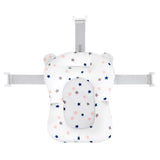 Cadita de baie pliabila, Qmini, Foldy Pro, Cu suport metalic si pernuta de baie, Cu termometru electronic, Cu dop si furtun pentru scurgere, Antiderapanta, 80×49 cm, Alb/Gri