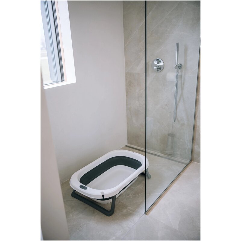 Cadita pliabila, FreeON, Cu dop cu indicator de temperatura, Conform cu standardul european de securitate EN 17072:2018, 78x49x21 cm, Grey - gogobaby.ro