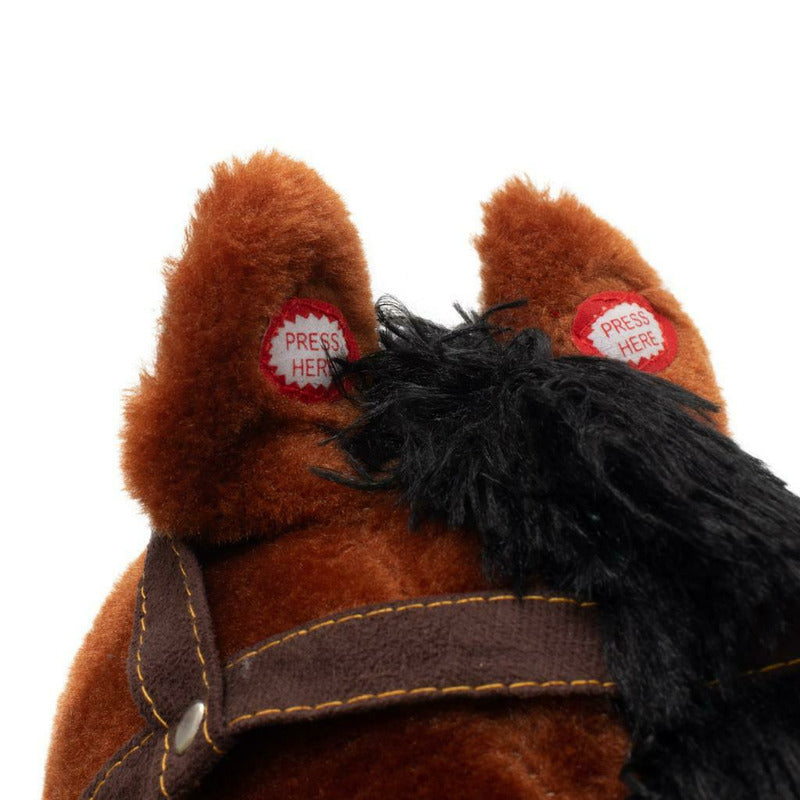 Calut balansoar din plus, Baby Mix, Arthur, Cu efecte de miscare a gurii, Cu melodie de cowboy si efect de galop, Maro Deschis - gogobaby.ro