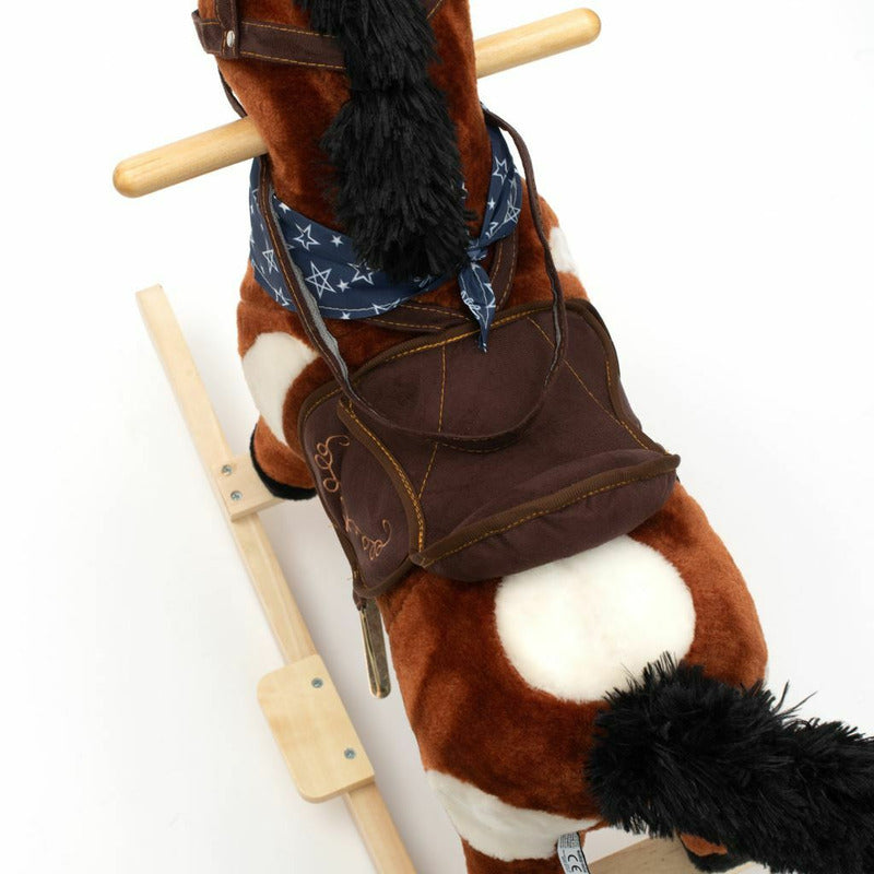 Calut balansoar din plus, Baby Mix, Arthur, Cu efecte de miscare a gurii, Cu melodie de cowboy si efect de galop, Maro Deschis - gogobaby.ro