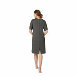 Camasa noapte maternitate si alaptare, Frida Mom, Marime universala XS-XL, Vascosa, Deschidere frontala pentru alaptare, Deschidere spate pentru nastere, Gri