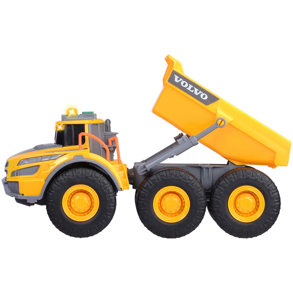 Camion basculant Dickie Toys Volvo Articulated Hauler 23 cm cu lumini si sunete - gogobaby.ro