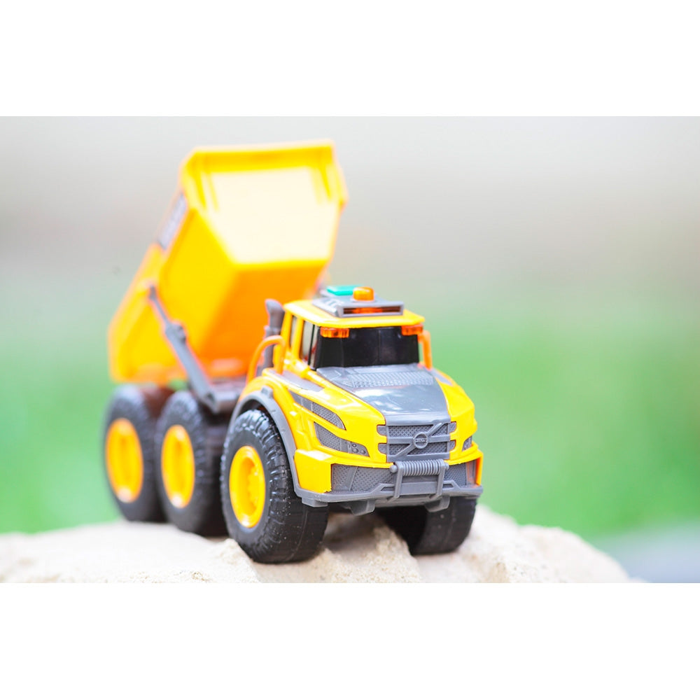 Camion basculant Dickie Toys Volvo Articulated Hauler 23 cm cu lumini si sunete - gogobaby.ro