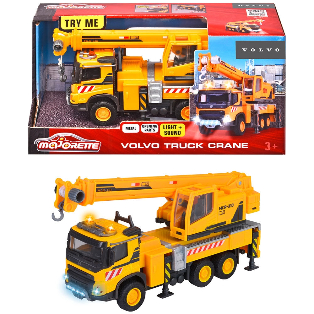 Camion cu macara Majorette Volvo Truck Crane cu lumini si sunete - gogobaby.ro