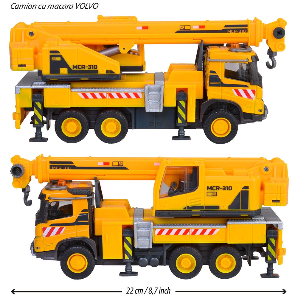 Camion cu macara Majorette Volvo Truck Crane cu lumini si sunete - gogobaby.ro