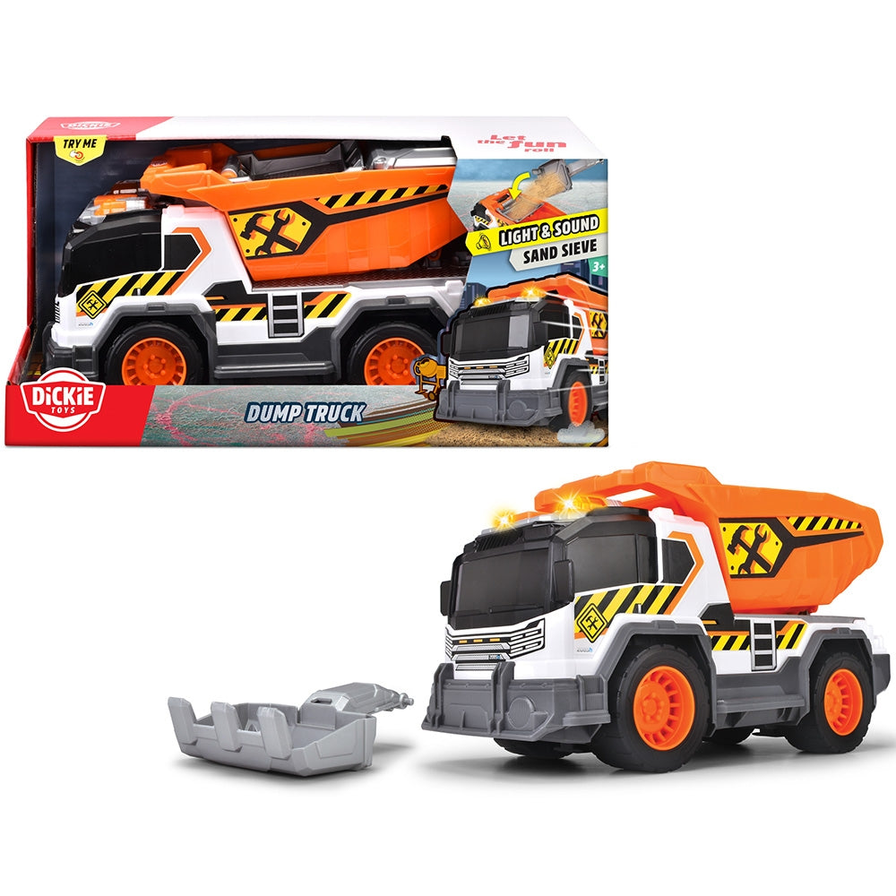 Camion de constructie Dickie Toys Dump Truck 30 cm cu lumini si sunete - gogobaby.ro