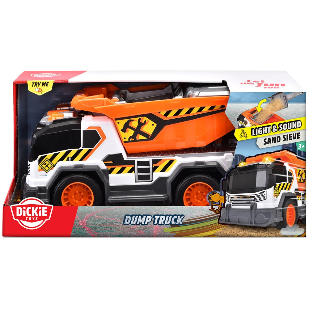 Camion de constructie Dickie Toys Dump Truck 30 cm cu lumini si sunete - gogobaby.ro