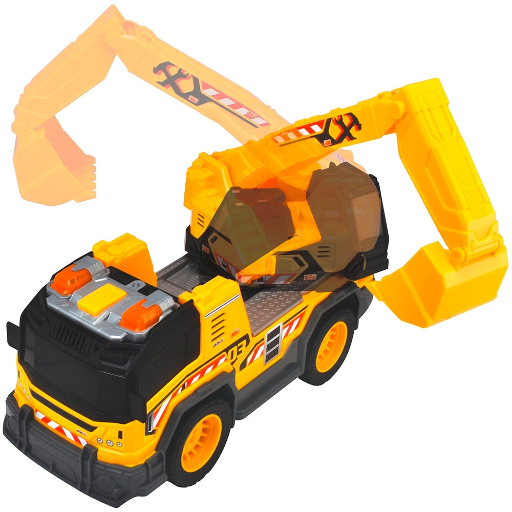 Camion excavator Dickie Toys Excavator Truck 30 cm cu lumini si sunete - gogobaby.ro