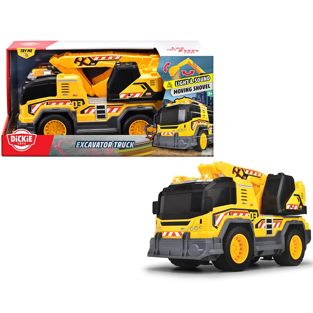 Camion excavator Dickie Toys Excavator Truck 30 cm cu lumini si sunete - gogobaby.ro