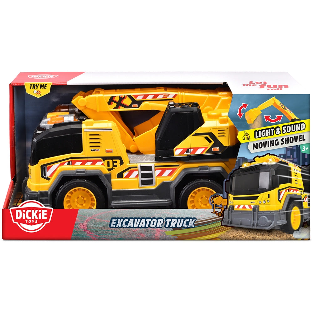 Camion excavator Dickie Toys Excavator Truck 30 cm cu lumini si sunete - gogobaby.ro