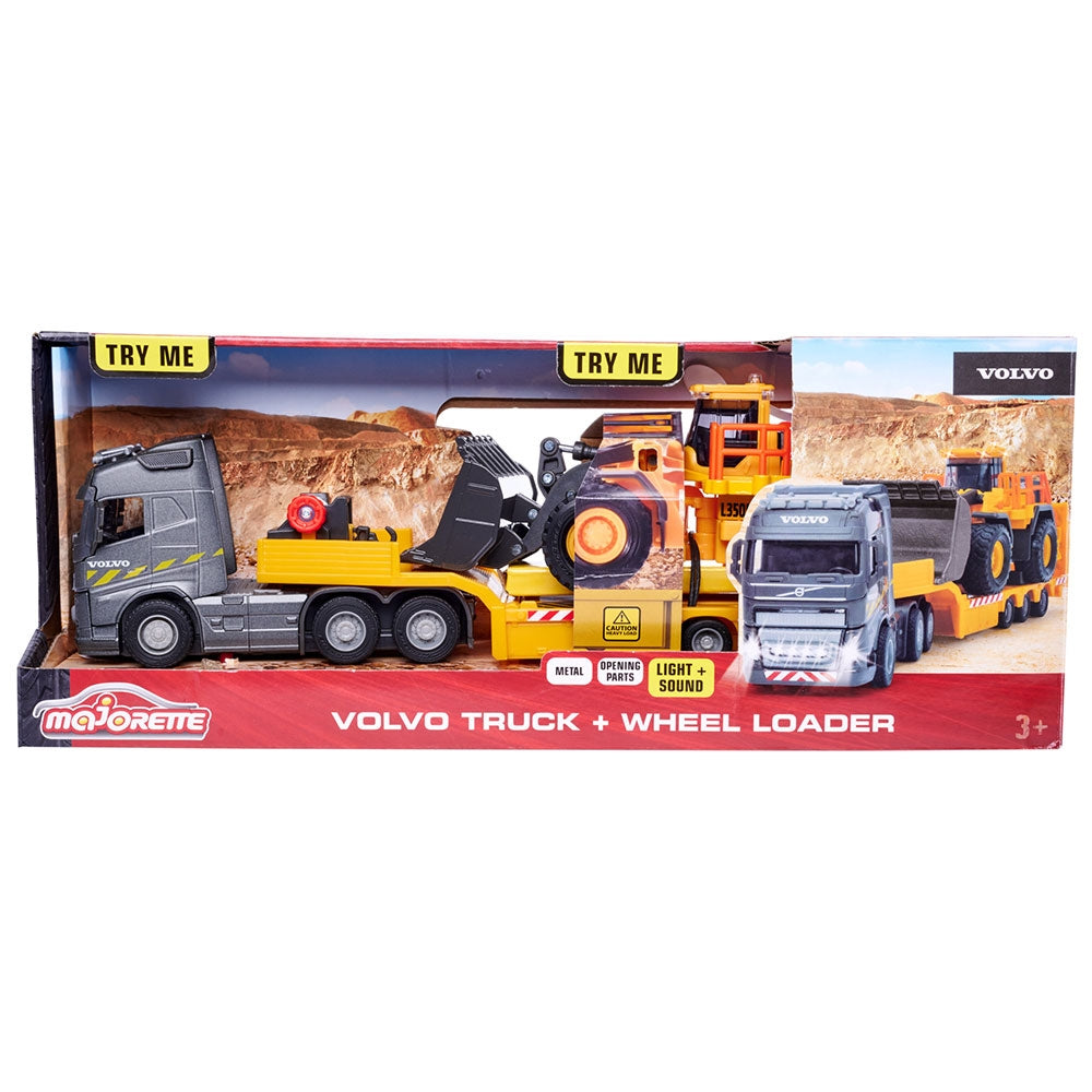 Camion Majorette Volvo cu remorca si buldozer - gogobaby.ro