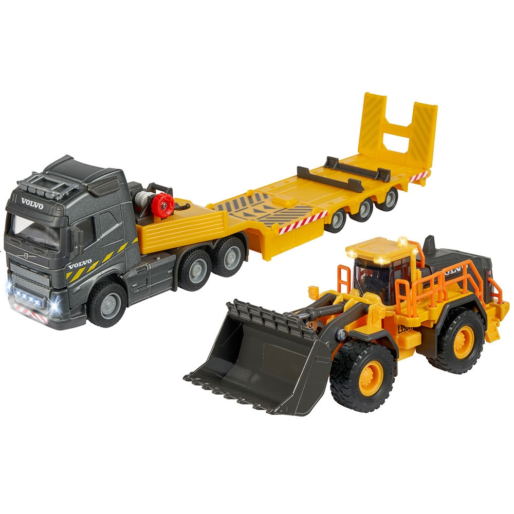 Camion Majorette Volvo cu remorca si buldozer - gogobaby.ro
