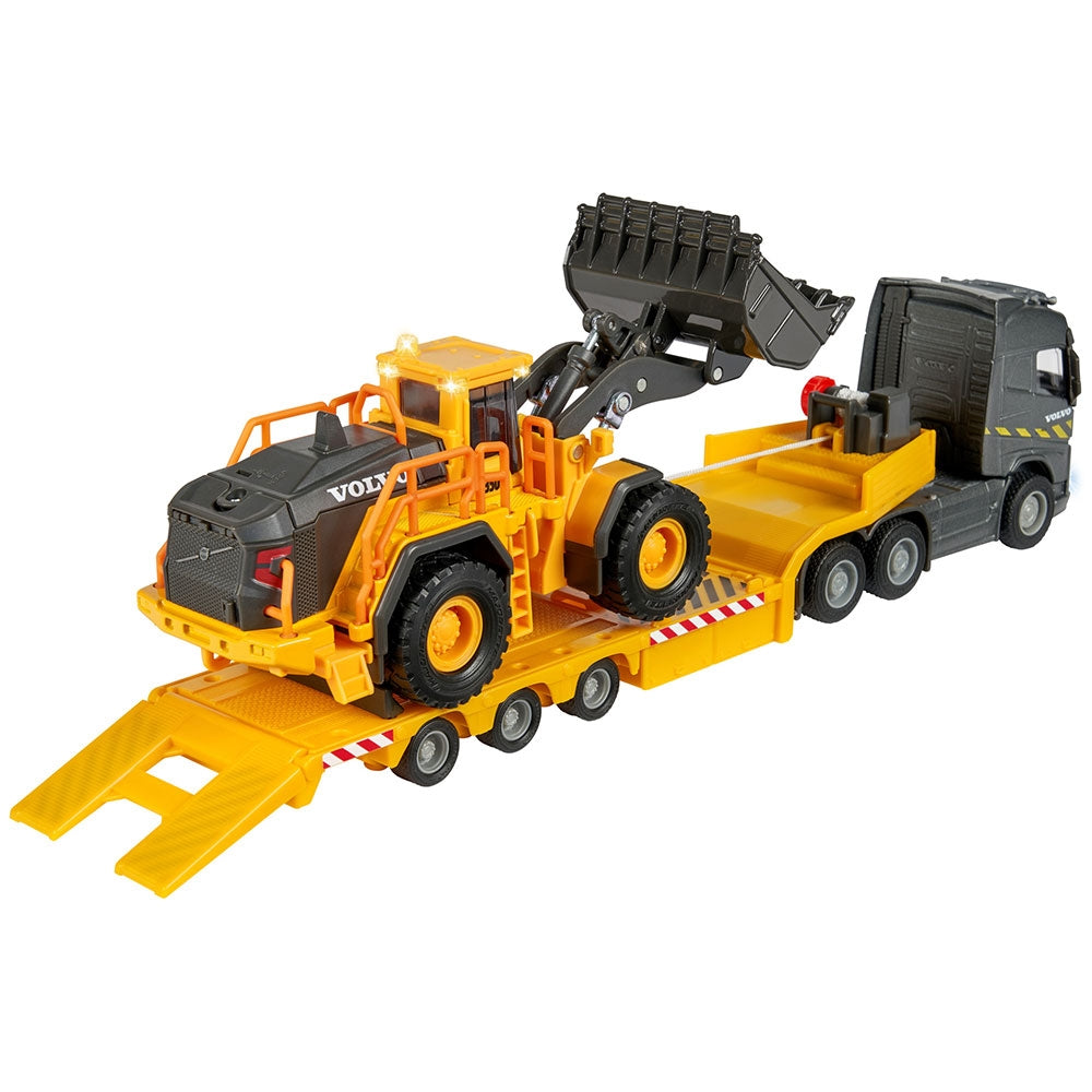 Camion Majorette Volvo cu remorca si buldozer - gogobaby.ro