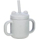 Cana din silicon, FreeON, fara BPA, Cu manere, Cu pai, 6 luni+, Conform cu standardul european de securitate EN 14350:2020, Grey