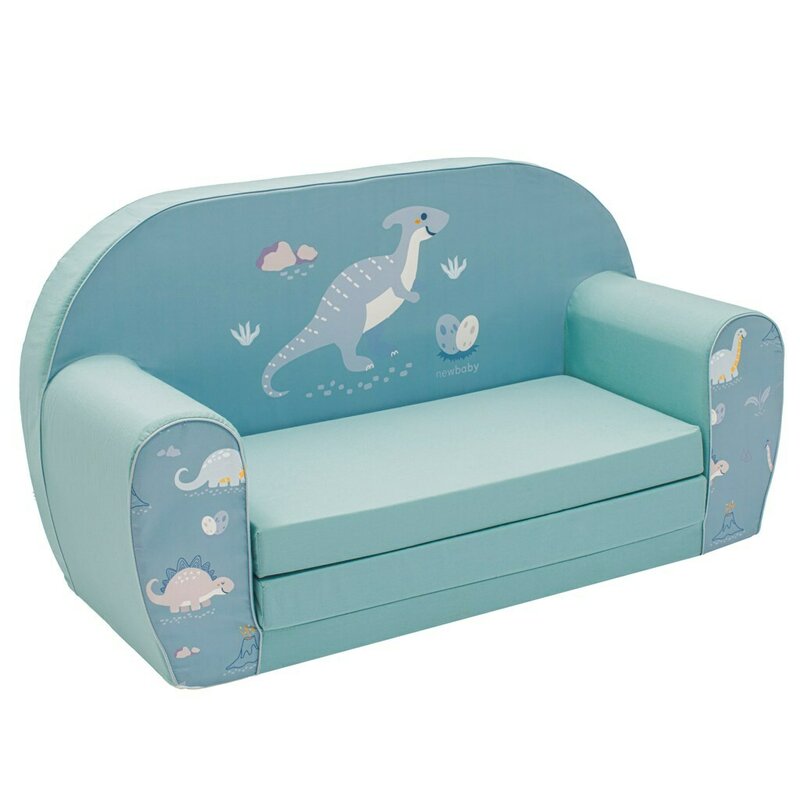 Canapea extensibila, New Baby, Din spuma, Husa din bumbac certificat Oeko-Tex Standard 100, 42x78x35, 9 luni-5 ani, Dinosaur - gogobaby.ro