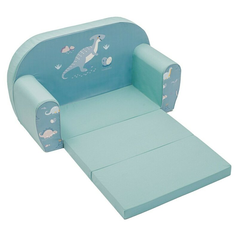 Canapea extensibila, New Baby, Din spuma, Husa din bumbac certificat Oeko-Tex Standard 100, 42x78x35, 9 luni-5 ani, Dinosaur - gogobaby.ro