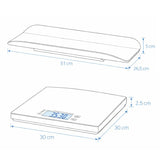 Cantar electronic, Petite&Mars, 2 in 1, Multifunctional, Panou cu touch, Pentru bebelusi si adulti, Pana 180 kg, Alb