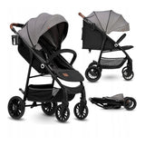 Carucior sport, Lionelo, Zoey, De la nastere, Cu accesorii, Cadru din aluminiu, 0- 15 kg, Conform cu standardul european de securitate EN1888-1, Gri