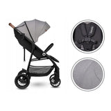 Carucior sport, Lionelo, Zoey, De la nastere, Cu accesorii, Cadru din aluminiu, 0- 15 kg, Conform cu standardul european de securitate EN1888-1, Gri