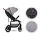 Carucior sport, Lionelo, Zoey, De la nastere, Cu accesorii, Cadru din aluminiu, 0- 15 kg, Conform cu standardul european de securitate EN1888-1, Gri
