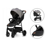 Carucior sport, Lionelo, Zoey, De la nastere, Cu accesorii, Cadru din aluminiu, 0- 15 kg, Conform cu standardul european de securitate EN1888-1, Gri