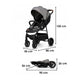 Carucior sport, Lionelo, Zoey, De la nastere, Cu accesorii, Cadru din aluminiu, 0- 15 kg, Conform cu standardul european de securitate EN1888-1, Gri