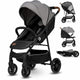 Carucior sport, Lionelo, Zoey, De la nastere, Cu accesorii, Cadru din aluminiu, 0- 15 kg, Conform cu standardul european de securitate EN1888-1, Gri