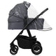 Carucior 2 in 1, Lionelo, Amber Plus, Cadru aluminiu, Cu landou intarit si salteluta moale, Reversibil, Maner ajustabil, Cu accesorii, Cu ventilatie panoramica 3D, Pana la 22 kg, EN1888-1, EN1888-2, EN1466, Gri inchis