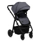 Carucior 2 in 1, Lionelo, Amber Plus, Cadru aluminiu, Cu landou intarit si salteluta moale, Reversibil, Maner ajustabil, Cu accesorii, Cu ventilatie panoramica 3D, Pana la 22 kg, EN1888-1, EN1888-2, EN1466, Gri inchis