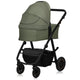 Carucior 2 in 1, Lionelo, Amber Plus, Cadru aluminiu, Cu landou intarit si salteluta moale, Reversibil, Maner ajustabil, Cu accesorii, Cu ventilatie panoramica 3D, Pana la 22 kg, EN1888-1, EN1888-2, EN1466, Verde