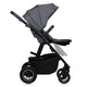 Carucior 2 in 1, Lionelo, Amber Plus, Cadru aluminiu, Cu landou intarit si salteluta moale, Reversibil, Maner ajustabil, Cu accesorii, Cu ventilatie panoramica 3D, Pana la 22 kg, EN1888-1, EN1888-2, EN1466, Gri inchis