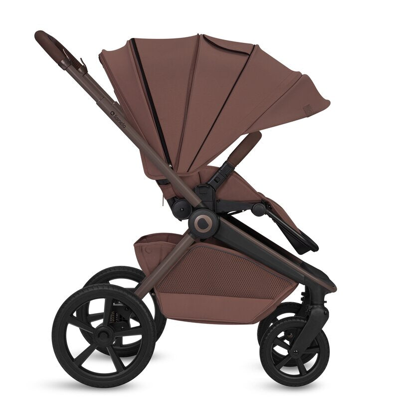 Carucior 2 in 1, Lionelo, Freya, Landou si salteluta ventilate, Pliabil, Reglare spatar-3 pozitii, Suport de picioare-4 pozitii, Maner reglabil-3 pozitii, Adaptori inclusi compatibili cu Cybex, Maxi-Cosi, Kiddy, Avionaut, Sustine 22 kg, 0luni+, Maro