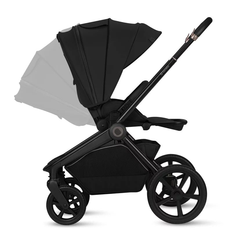 Carucior 2 in 1, Lionelo, Freya, Landou si salteluta ventilate, Pliabil, Reglare spatar-3 pozitii, Suport de picioare-4 pozitii, Maner reglabil-3 pozitii, Adaptori inclusi compatibili cu Cybex, Maxi-Cosi, Kiddy, Avionaut, Sustine 22 kg, 0luni+, Negru