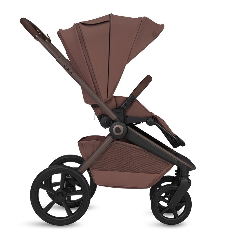 Carucior 2 in 1, Lionelo, Freya, Landou si salteluta ventilate, Pliabil, Reglare spatar-3 pozitii, Suport de picioare-4 pozitii, Maner reglabil-3 pozitii, Adaptori inclusi compatibili cu Cybex, Maxi-Cosi, Kiddy, Avionaut, Sustine 22 kg, 0luni+, Maro