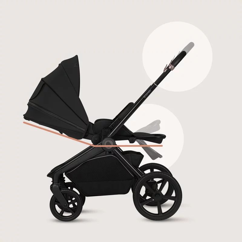 Carucior 2 in 1, Lionelo, Freya, Landou si salteluta ventilate, Pliabil, Reglare spatar-3 pozitii, Suport de picioare-4 pozitii, Maner reglabil-3 pozitii, Adaptori inclusi compatibili cu Cybex, Maxi-Cosi, Kiddy, Avionaut, Sustine 22 kg, 0luni+, Negru