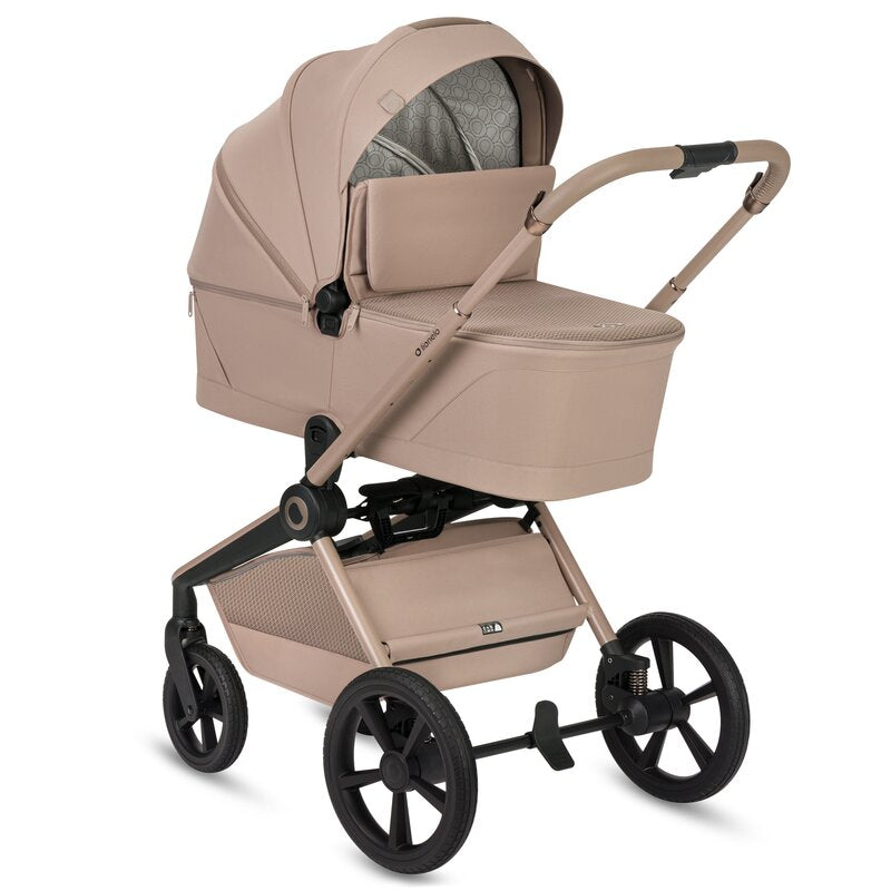 Carucior 2 in 1, Lionelo, Freya, Landou si salteluta ventilate, Pliabil, Reglare spatar-3 pozitii, Suport de picioare-4 pozitii, Maner reglabil-3 pozitii, Adaptori inclusi compatibili cu Cybex, Maxi-Cosi, Kiddy, Avionaut, Sustine 22 kg, 0luni+, Bej