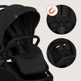 Carucior 2 in 1, Lionelo, Freya, Landou si salteluta ventilate, Pliabil, Reglare spatar-3 pozitii, Suport de picioare-4 pozitii, Maner reglabil-3 pozitii, Adaptori inclusi compatibili cu Cybex, Maxi-Cosi, Kiddy, Avionaut, Sustine 22 kg, 0luni+, Negru
