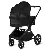 Carucior 2 in 1, Lionelo, Freya, Landou si salteluta ventilate, Pliabil, Reglare spatar-3 pozitii, Suport de picioare-4 pozitii, Maner reglabil-3 pozitii, Adaptori inclusi compatibili cu Cybex, Maxi-Cosi, Kiddy, Avionaut, Sustine 22 kg, 0luni+, Negru