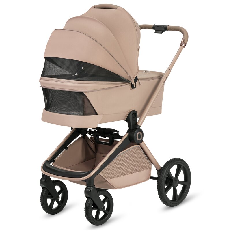 Carucior 2 in 1, Lionelo, Freya, Landou si salteluta ventilate, Pliabil, Reglare spatar-3 pozitii, Suport de picioare-4 pozitii, Maner reglabil-3 pozitii, Adaptori inclusi compatibili cu Cybex, Maxi-Cosi, Kiddy, Avionaut, Sustine 22 kg, 0luni+, Bej