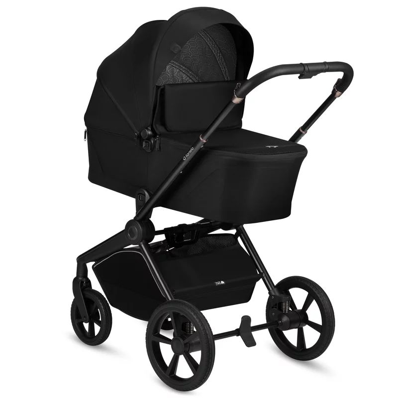 Carucior 2 in 1, Lionelo, Freya, Landou si salteluta ventilate, Pliabil, Reglare spatar-3 pozitii, Suport de picioare-4 pozitii, Maner reglabil-3 pozitii, Adaptori inclusi compatibili cu Cybex, Maxi-Cosi, Kiddy, Avionaut, Sustine 22 kg, 0luni+, Negru