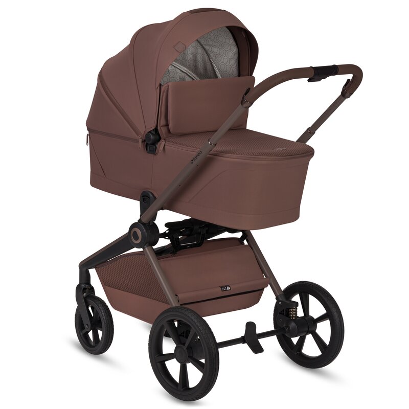 Carucior 2 in 1, Lionelo, Freya, Landou si salteluta ventilate, Pliabil, Reglare spatar-3 pozitii, Suport de picioare-4 pozitii, Maner reglabil-3 pozitii, Adaptori inclusi compatibili cu Cybex, Maxi-Cosi, Kiddy, Avionaut, Sustine 22 kg, 0luni+, Maro