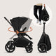 Carucior 2 in 1, Lionelo, Freya, Landou si salteluta ventilate, Pliabil, Reglare spatar-3 pozitii, Suport de picioare-4 pozitii, Maner reglabil-3 pozitii, Adaptori inclusi compatibili cu Cybex, Maxi-Cosi, Kiddy, Avionaut, Sustine 22 kg, 0luni+, Negru