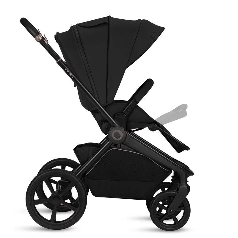 Carucior 2 in 1, Lionelo, Freya, Landou si salteluta ventilate, Pliabil, Reglare spatar-3 pozitii, Suport de picioare-4 pozitii, Maner reglabil-3 pozitii, Adaptori inclusi compatibili cu Cybex, Maxi-Cosi, Kiddy, Avionaut, Sustine 22 kg, 0luni+, Negru