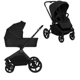 Carucior 2 in 1, Lionelo, Freya, Landou si salteluta ventilate, Pliabil, Reglare spatar-3 pozitii, Suport de picioare-4 pozitii, Maner reglabil-3 pozitii, Adaptori inclusi compatibili cu Cybex, Maxi-Cosi, Kiddy, Avionaut, Sustine 22 kg, 0luni+, Negru