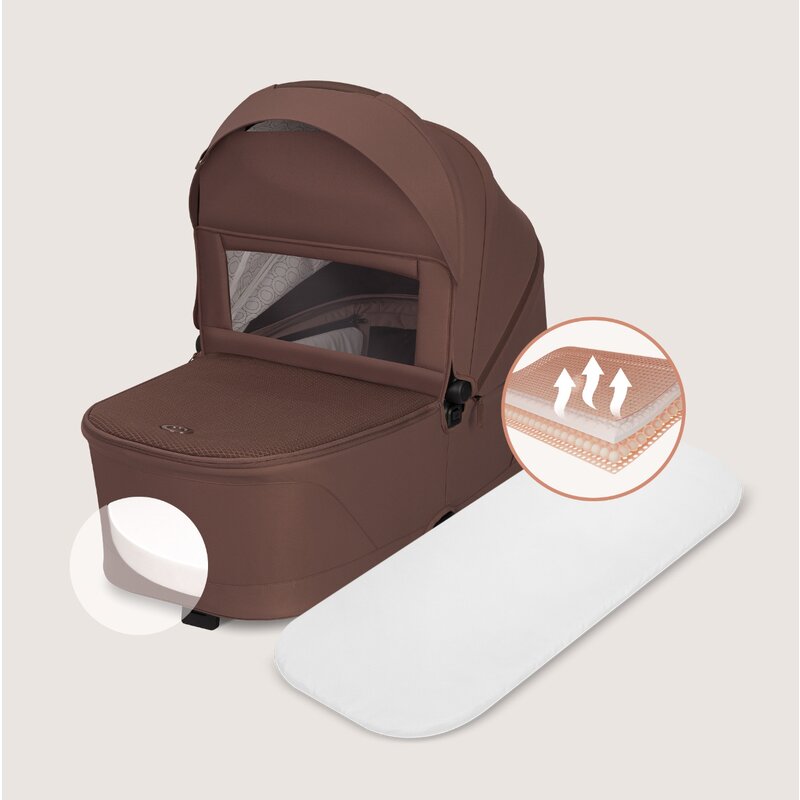 Carucior 2 in 1, Lionelo, Freya, Landou si salteluta ventilate, Pliabil, Reglare spatar-3 pozitii, Suport de picioare-4 pozitii, Maner reglabil-3 pozitii, Adaptori inclusi compatibili cu Cybex, Maxi-Cosi, Kiddy, Avionaut, Sustine 22 kg, 0luni+, Maro