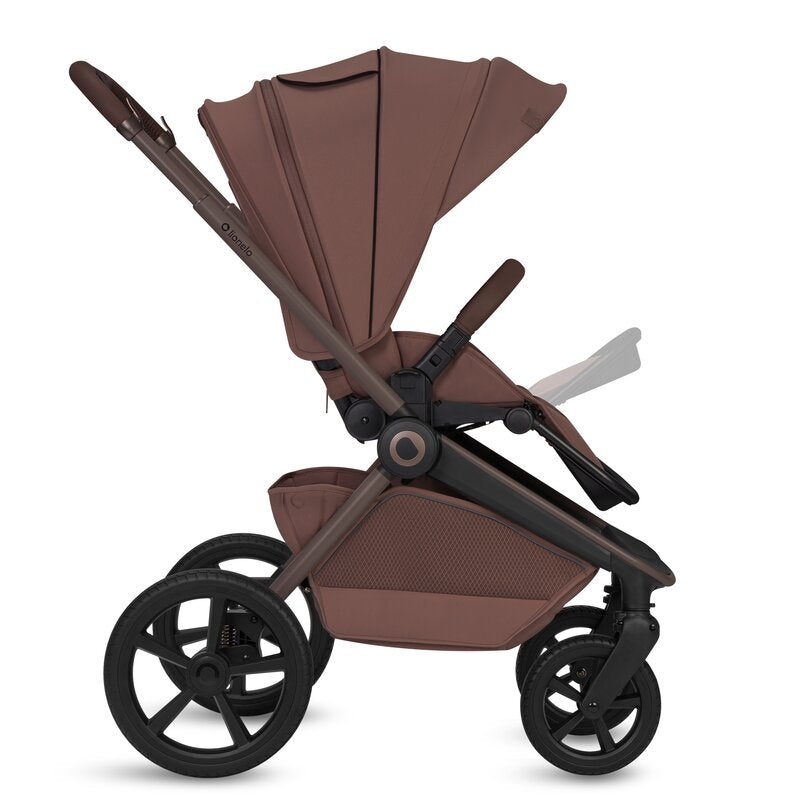 Carucior 2 in 1, Lionelo, Freya, Landou si salteluta ventilate, Pliabil, Reglare spatar-3 pozitii, Suport de picioare-4 pozitii, Maner reglabil-3 pozitii, Adaptori inclusi compatibili cu Cybex, Maxi-Cosi, Kiddy, Avionaut, Sustine 22 kg, 0luni+, Maro