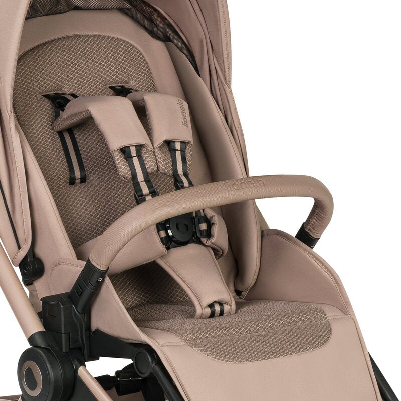 Carucior 2 in 1, Lionelo, Freya, Landou si salteluta ventilate, Pliabil, Reglare spatar-3 pozitii, Suport de picioare-4 pozitii, Maner reglabil-3 pozitii, Adaptori inclusi compatibili cu Cybex, Maxi-Cosi, Kiddy, Avionaut, Sustine 22 kg, 0luni+, Bej
