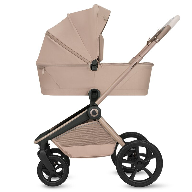 Carucior 2 in 1, Lionelo, Freya, Landou si salteluta ventilate, Pliabil, Reglare spatar-3 pozitii, Suport de picioare-4 pozitii, Maner reglabil-3 pozitii, Adaptori inclusi compatibili cu Cybex, Maxi-Cosi, Kiddy, Avionaut, Sustine 22 kg, 0luni+, Bej