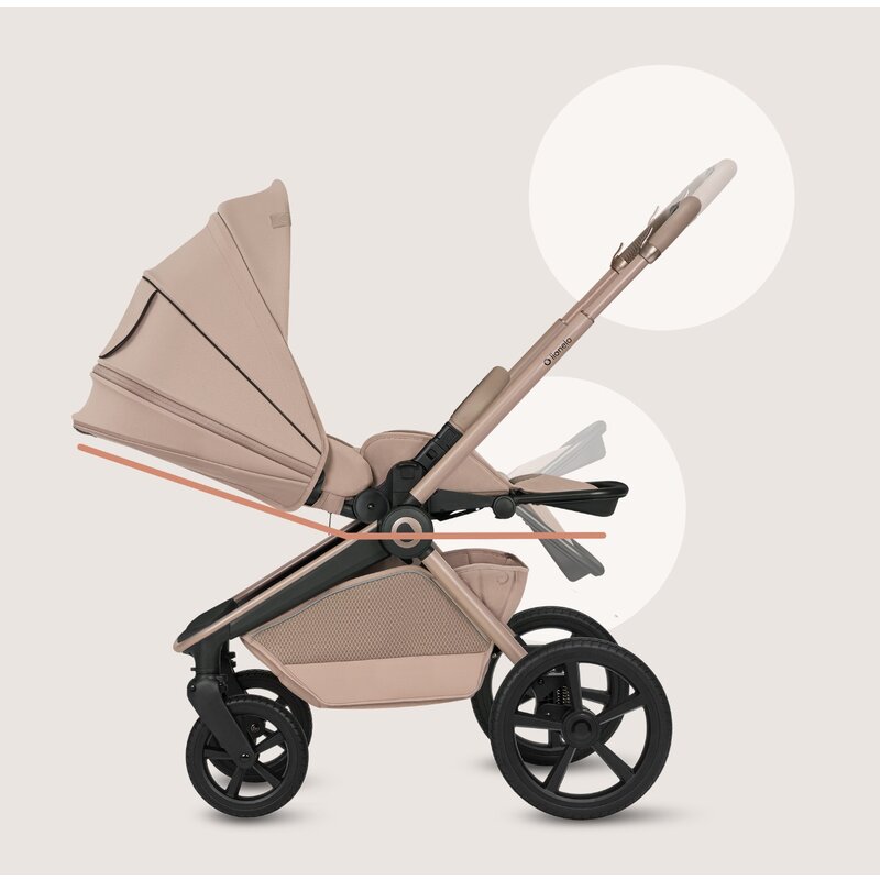 Carucior 2 in 1, Lionelo, Freya, Landou si salteluta ventilate, Pliabil, Reglare spatar-3 pozitii, Suport de picioare-4 pozitii, Maner reglabil-3 pozitii, Adaptori inclusi compatibili cu Cybex, Maxi-Cosi, Kiddy, Avionaut, Sustine 22 kg, 0luni+, Bej